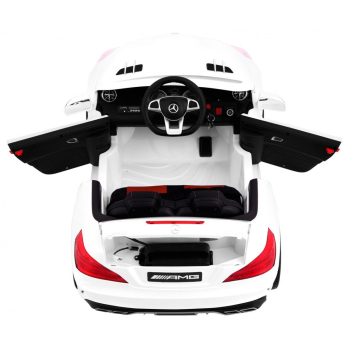 Mercedes AMG SL65 dla dzieci Biały + Pilot + Bagażnik + Regulacja siedzenia + MP3 LED + Wolny Start